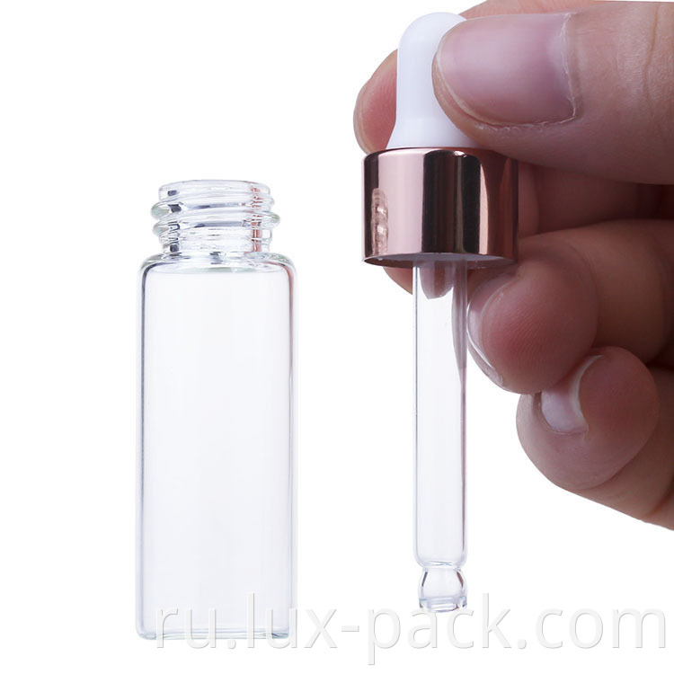 Оптовая заводская цена 1 мл 2 мл 3 мл 5 мл прозрачного мини -испытательного образца эфирного масла стеклянная бутылка капельницы